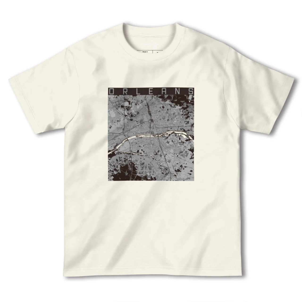 【オルレアン(フランス)】地図柄ヘビーウェイトTシャツ