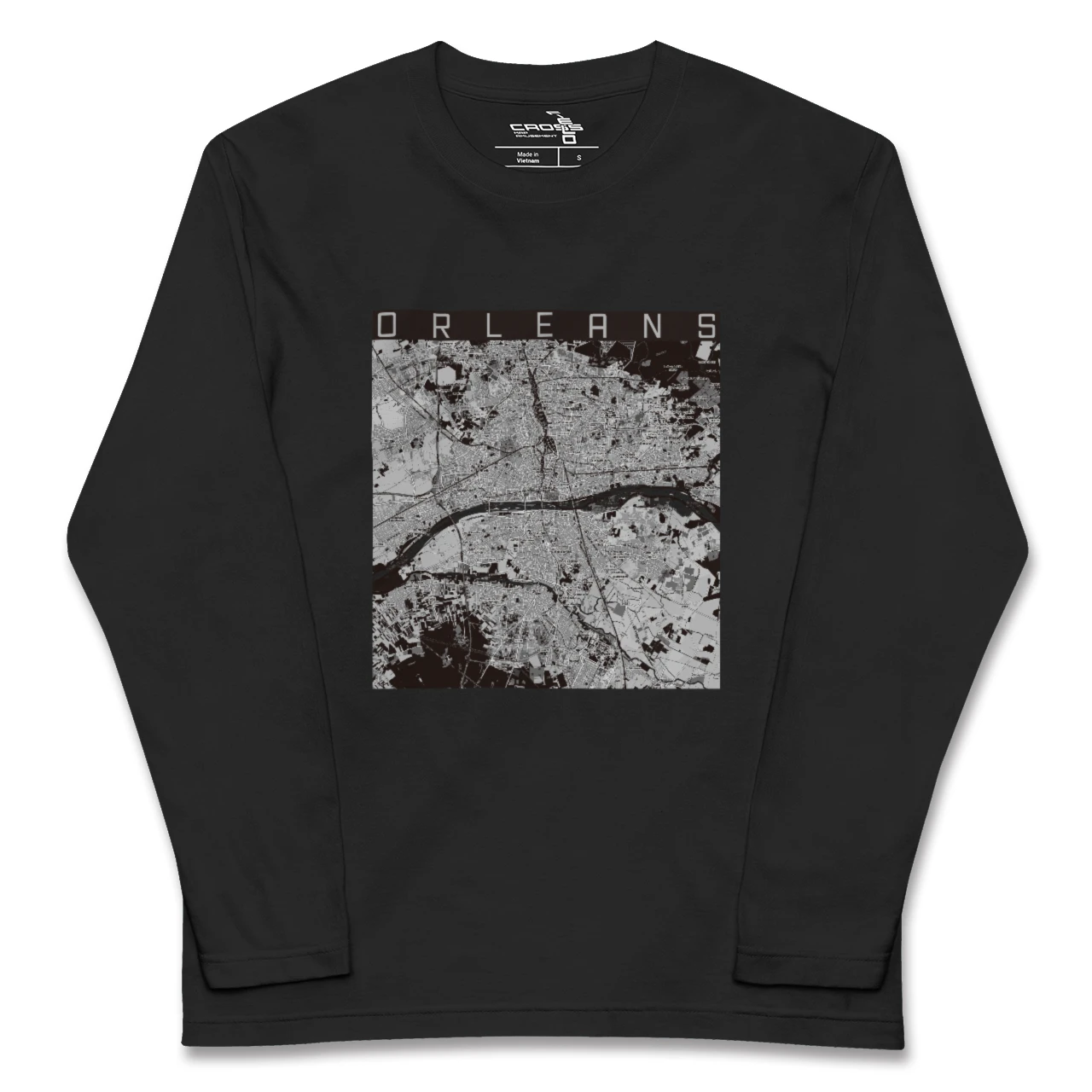 【オルレアン(フランス)】地図柄ロングスリーブTシャツ