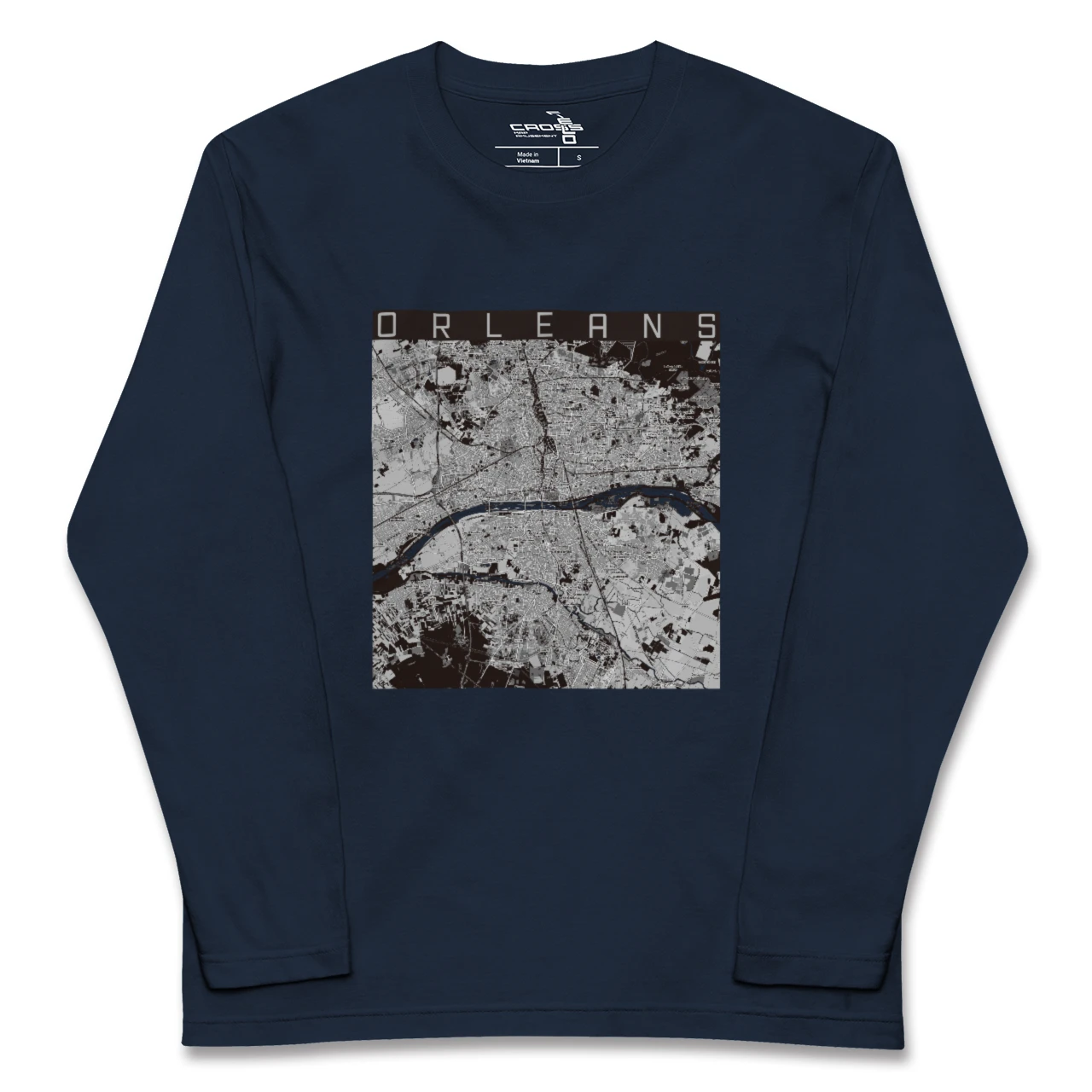 【オルレアン(フランス)】地図柄ロングスリーブTシャツ