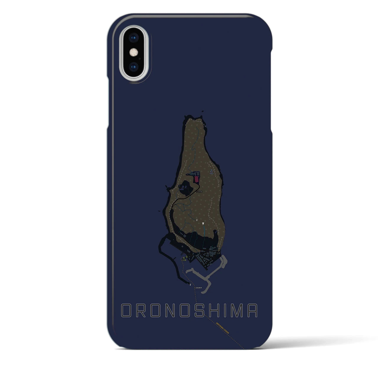 【小呂島(福岡県)】地図柄iPhoneケース(バックカバータイプ)