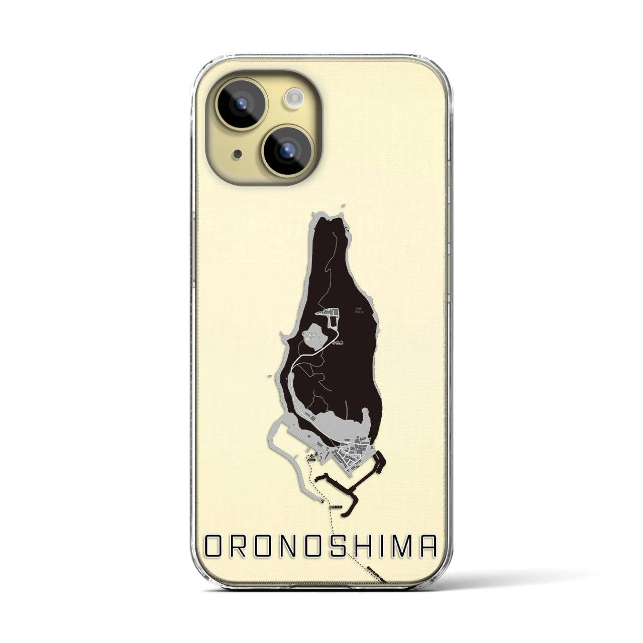 【小呂島(福岡県)】地図柄iPhoneケース(クリアタイプ)