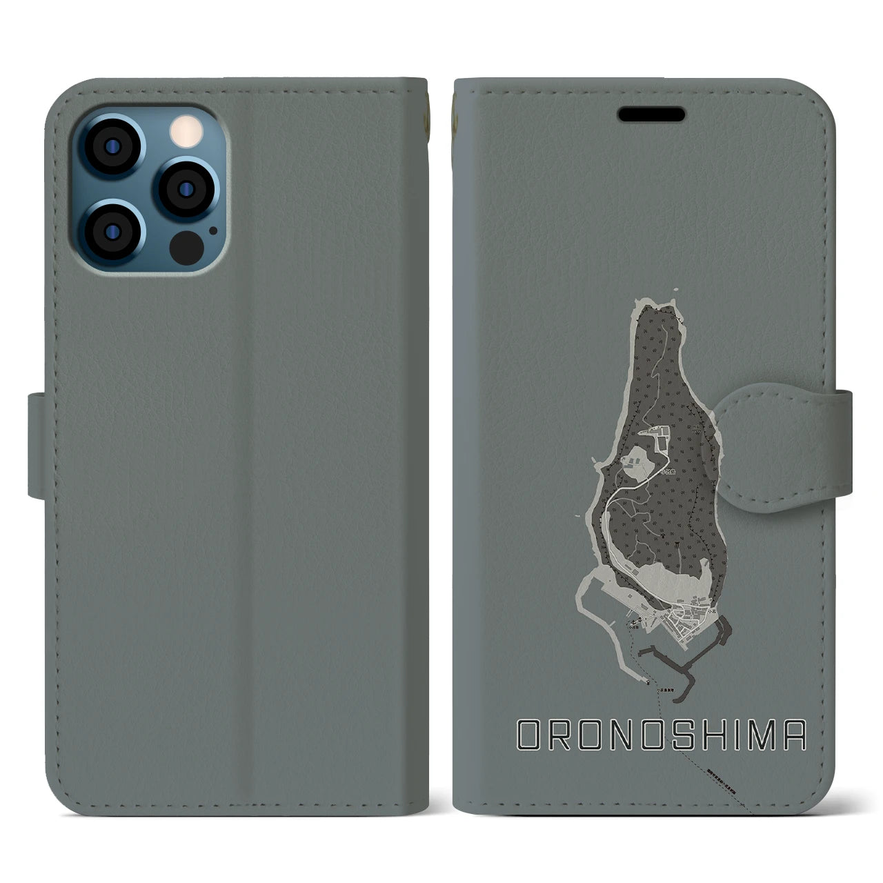 【小呂島(福岡県)】地図柄iPhoneケース(手帳タイプ)
