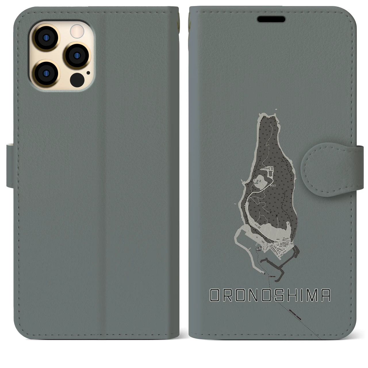 【小呂島(福岡県)】地図柄iPhoneケース(手帳タイプ)
