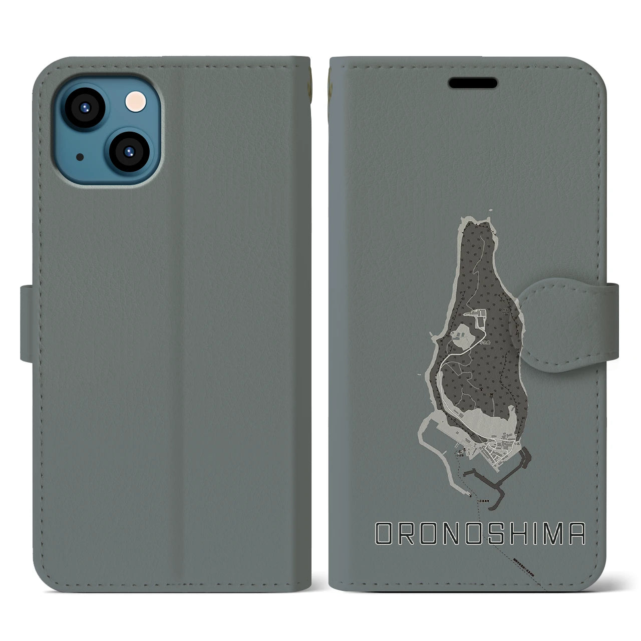 【小呂島(福岡県)】地図柄iPhoneケース(手帳タイプ)