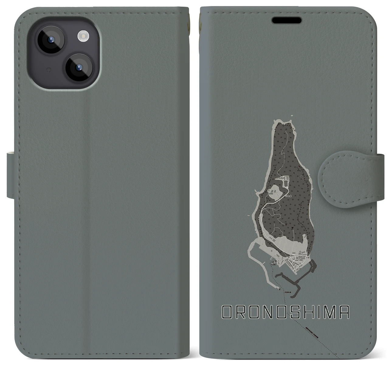 【小呂島(福岡県)】地図柄iPhoneケース(手帳タイプ)