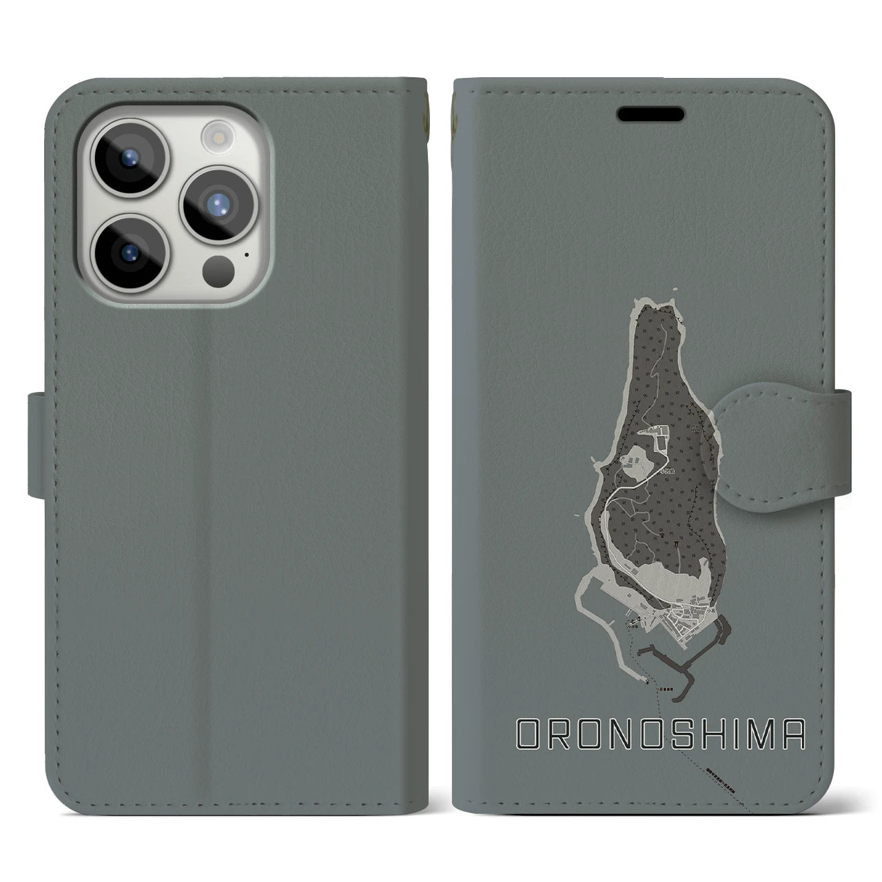 【小呂島(福岡県)】地図柄iPhoneケース(手帳タイプ)