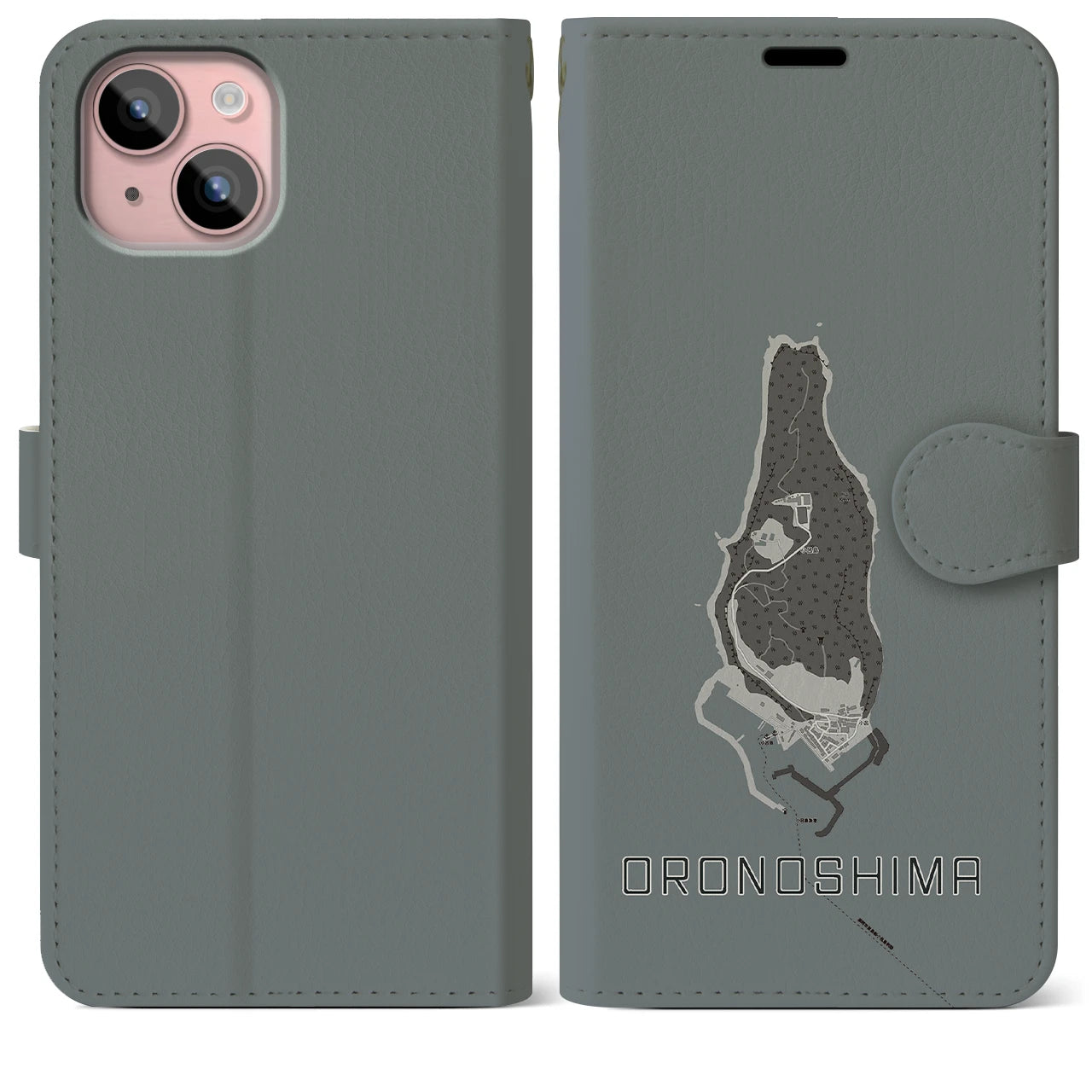 【小呂島(福岡県)】地図柄iPhoneケース(手帳タイプ)