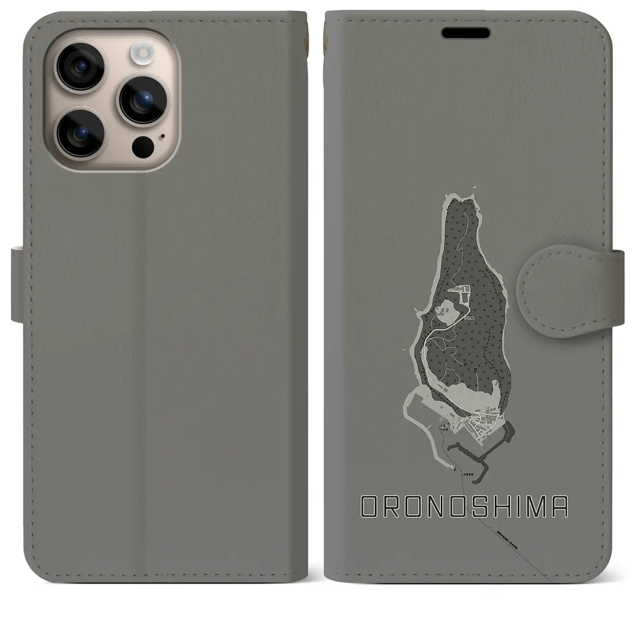 【小呂島(福岡県)】地図柄iPhoneケース(手帳タイプ)