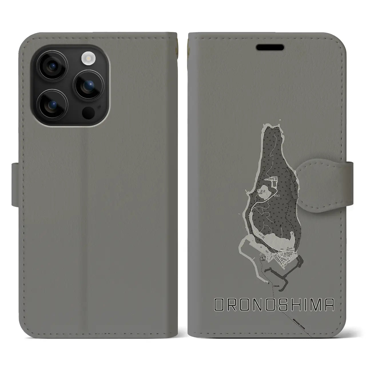 【小呂島(福岡県)】地図柄iPhoneケース(手帳タイプ)