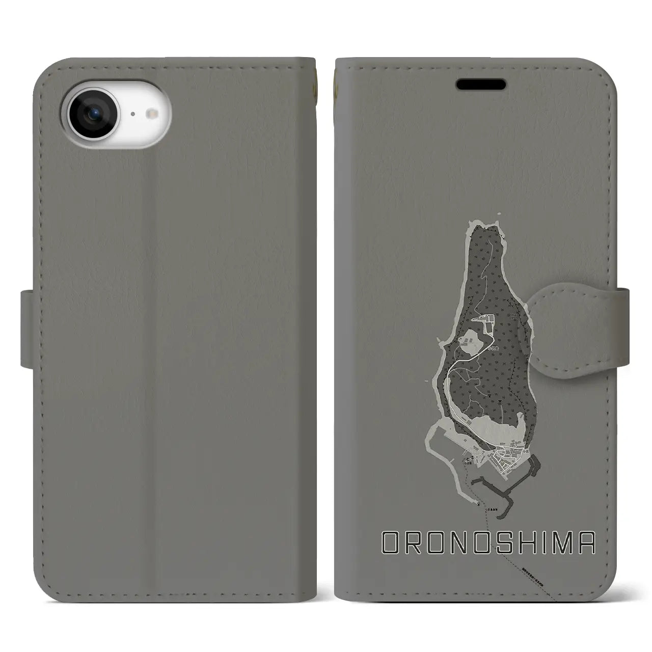 【小呂島(福岡県)】地図柄iPhoneケース(手帳タイプ)