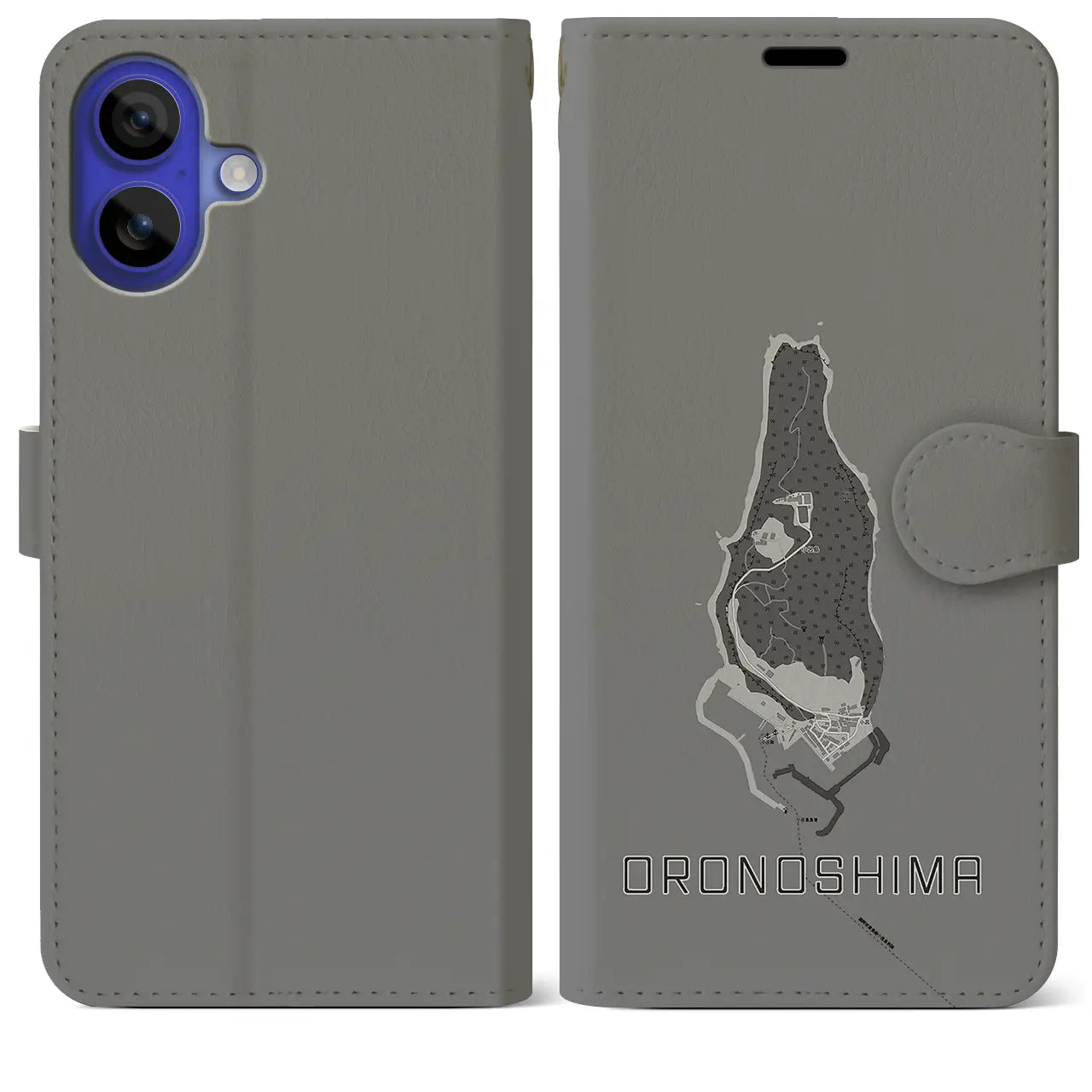 【小呂島(福岡県)】地図柄iPhoneケース(手帳タイプ)