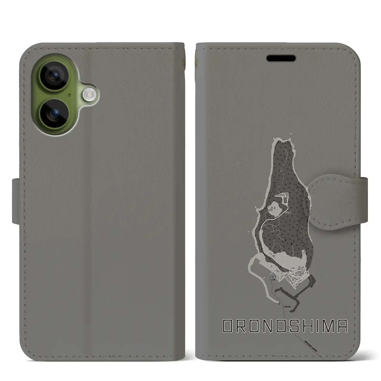 【小呂島(福岡県)】地図柄iPhoneケース(手帳タイプ)