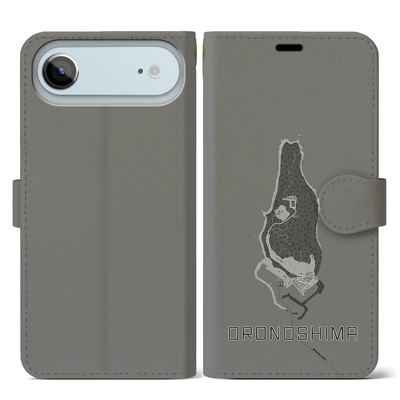 【小呂島(福岡県)】地図柄iPhoneケース(手帳タイプ)