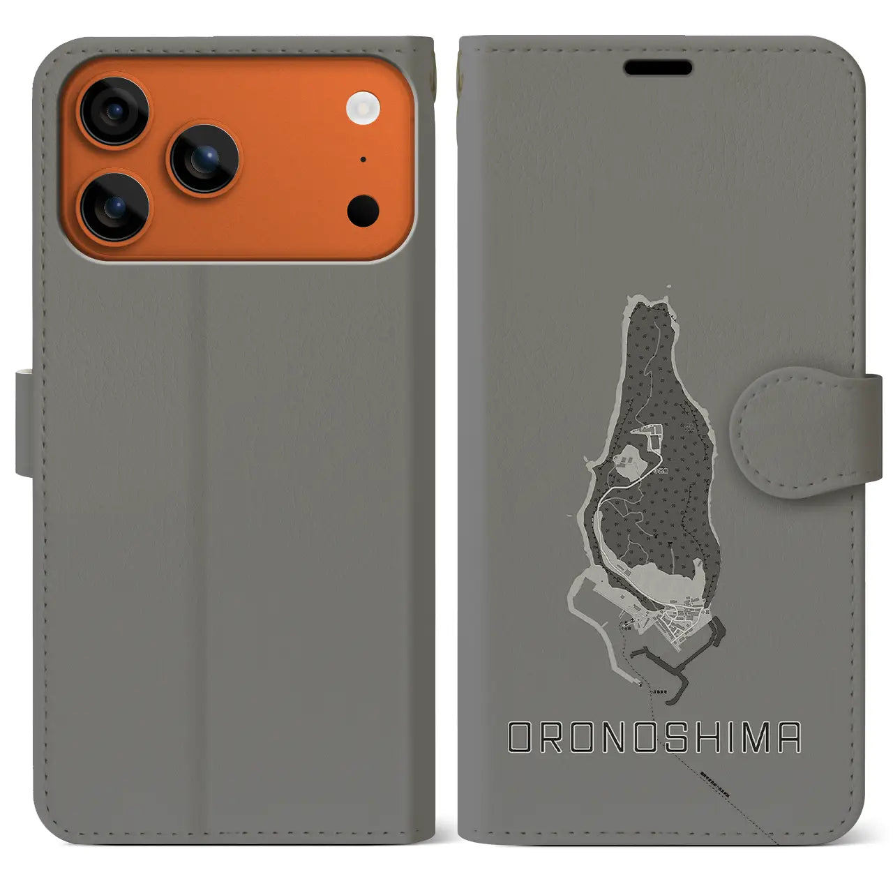 【小呂島(福岡県)】地図柄iPhoneケース(手帳タイプ)