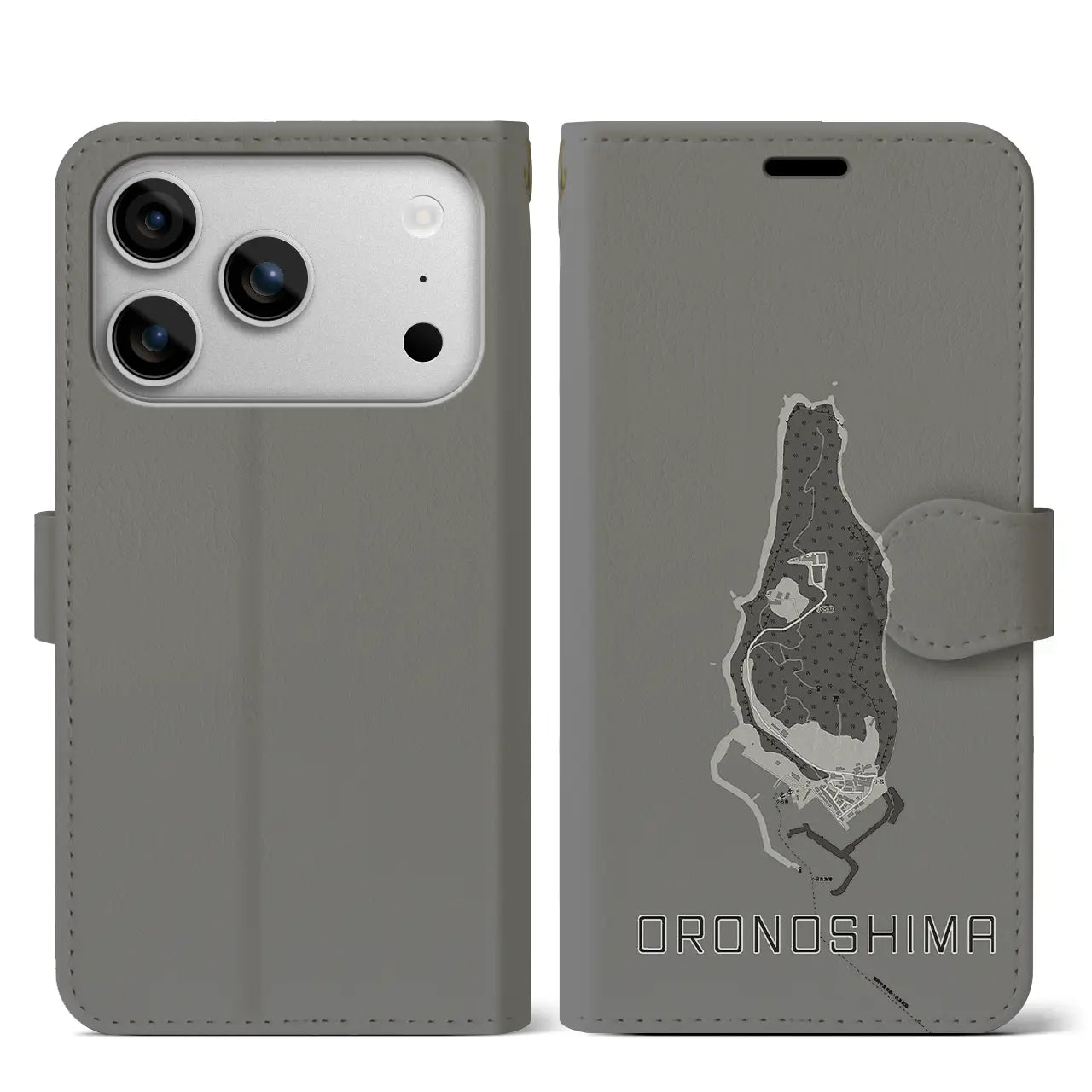 【小呂島(福岡県)】地図柄iPhoneケース(手帳タイプ)