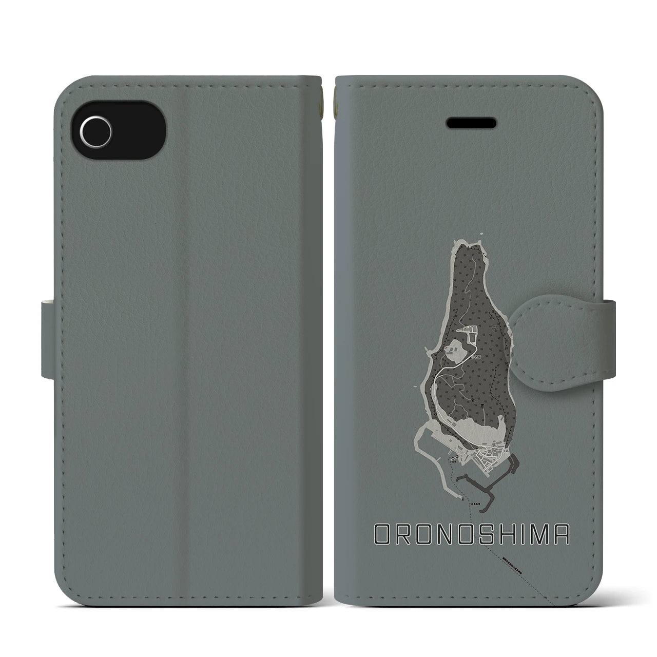 【小呂島(福岡県)】地図柄iPhoneケース(手帳タイプ)