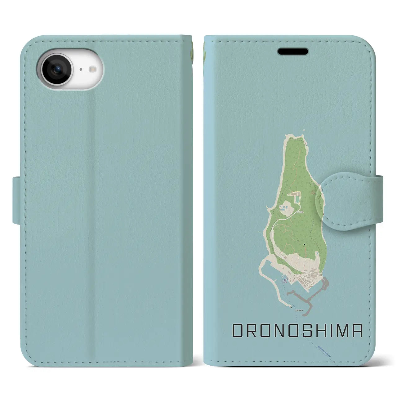 【小呂島(福岡県)】地図柄iPhoneケース(手帳タイプ)