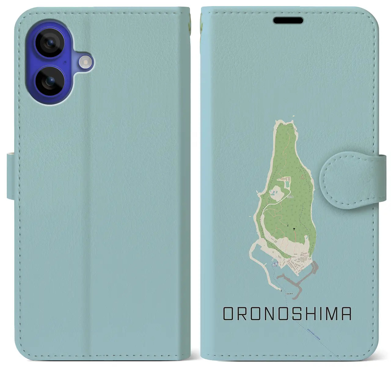 【小呂島(福岡県)】地図柄iPhoneケース(手帳タイプ)ナチュラル・iPhone 16 Pro Max 用