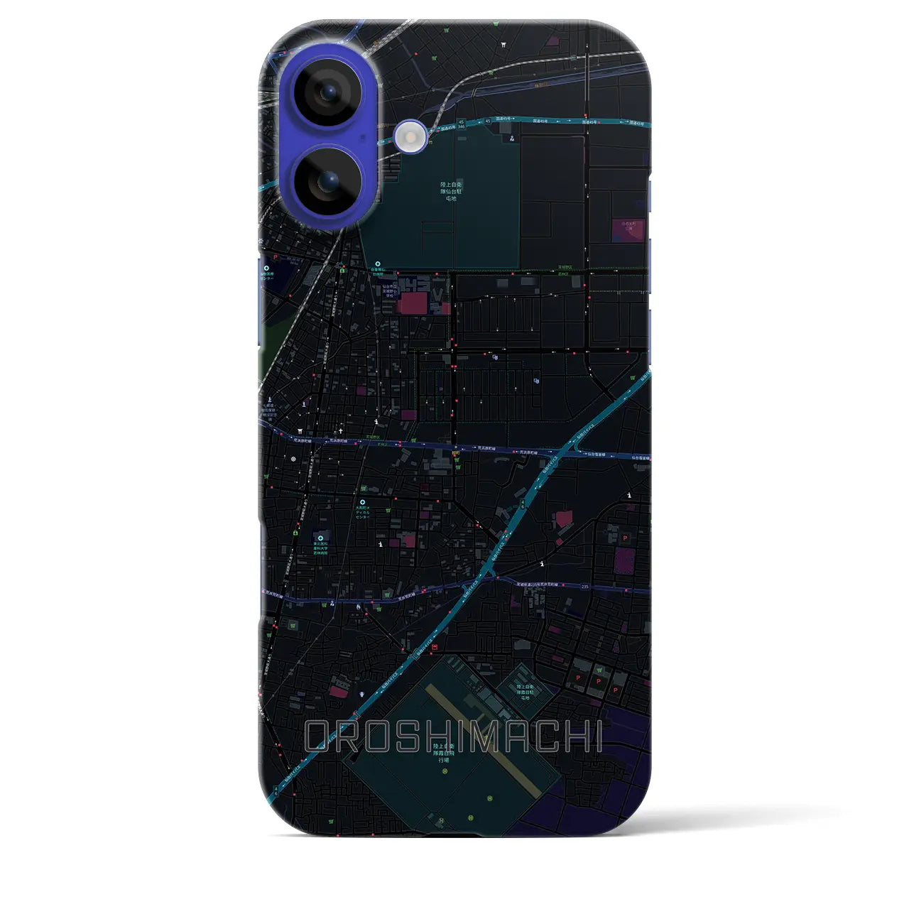 【卸町(宮城県)】地図柄iPhoneケース(バックカバータイプ)