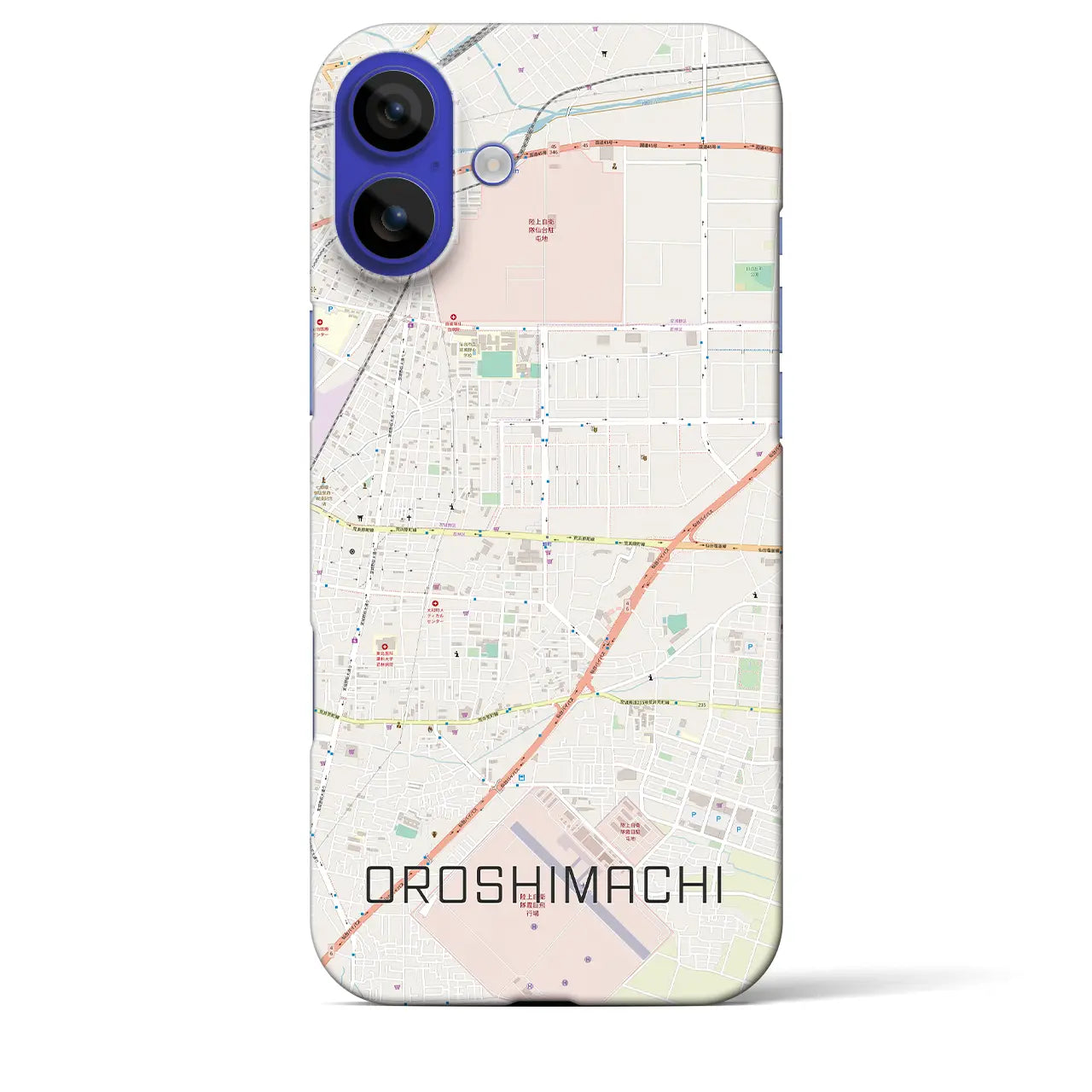 【卸町(宮城県)】地図柄iPhoneケース(バックカバータイプ)ナチュラル・iPhone 16 Pro Max 用
