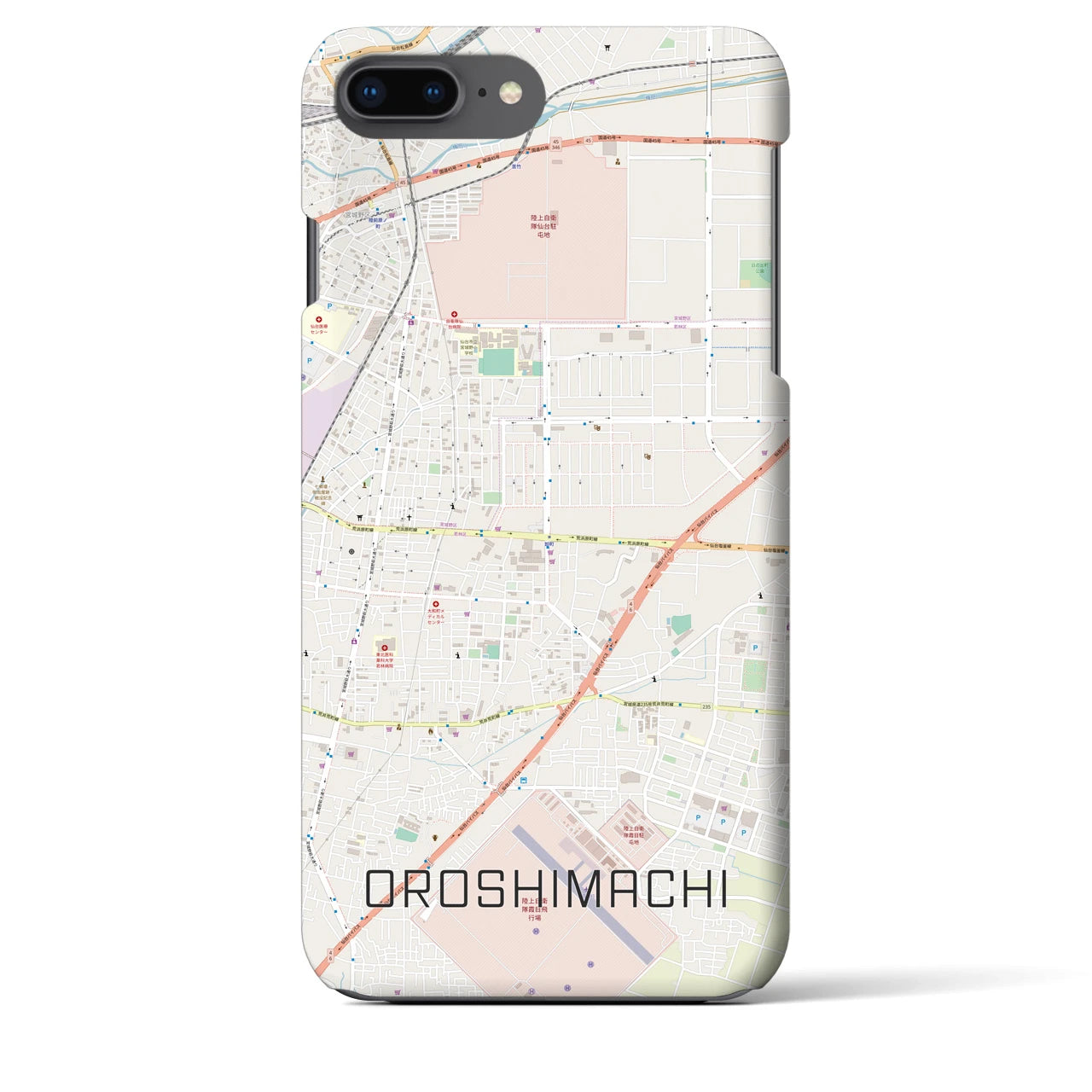 【卸町(宮城県)】地図柄iPhoneケース(バックカバータイプ)