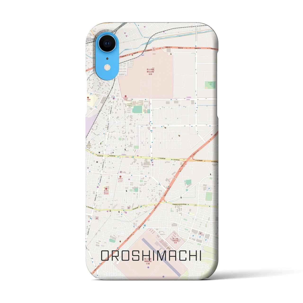 【卸町(宮城県)】地図柄iPhoneケース(バックカバータイプ)