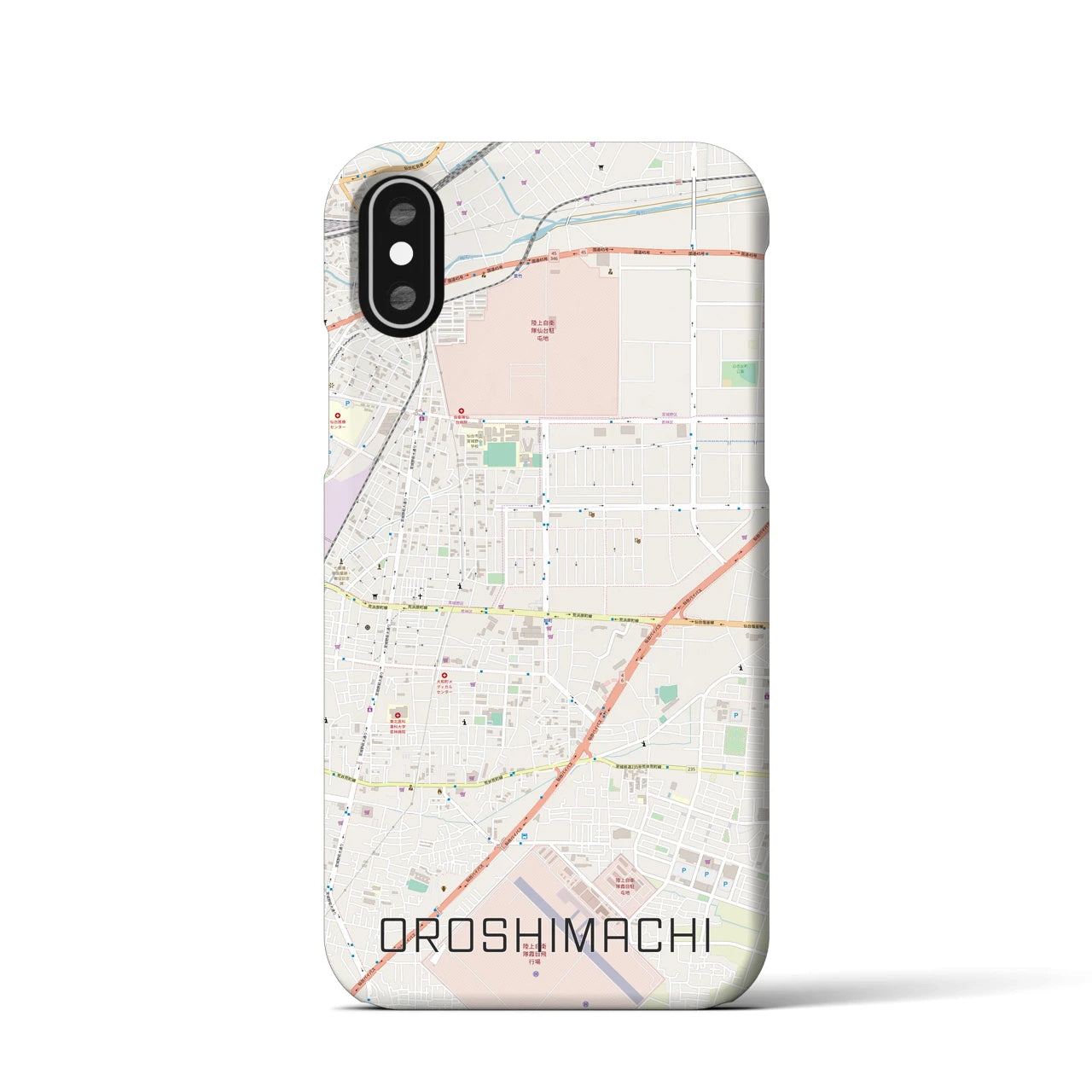 【卸町(宮城県)】地図柄iPhoneケース(バックカバータイプ)