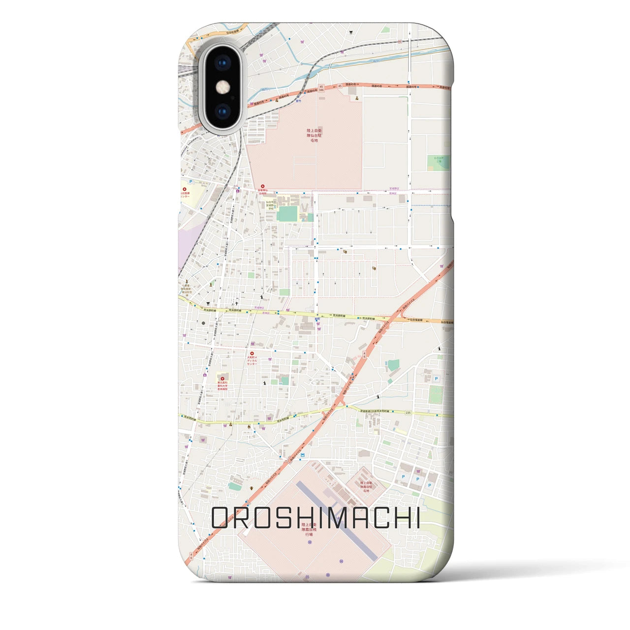 【卸町(宮城県)】地図柄iPhoneケース(バックカバータイプ)