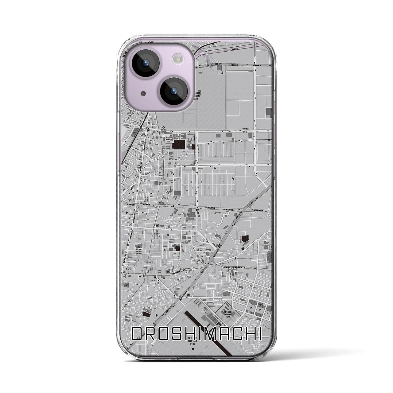 【卸町(宮城県)】地図柄iPhoneケース(クリアタイプ)