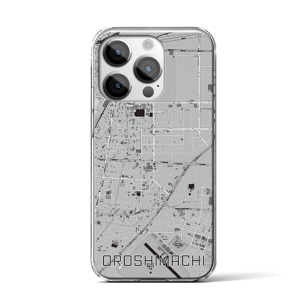 【卸町(宮城県)】地図柄iPhoneケース(クリアタイプ)