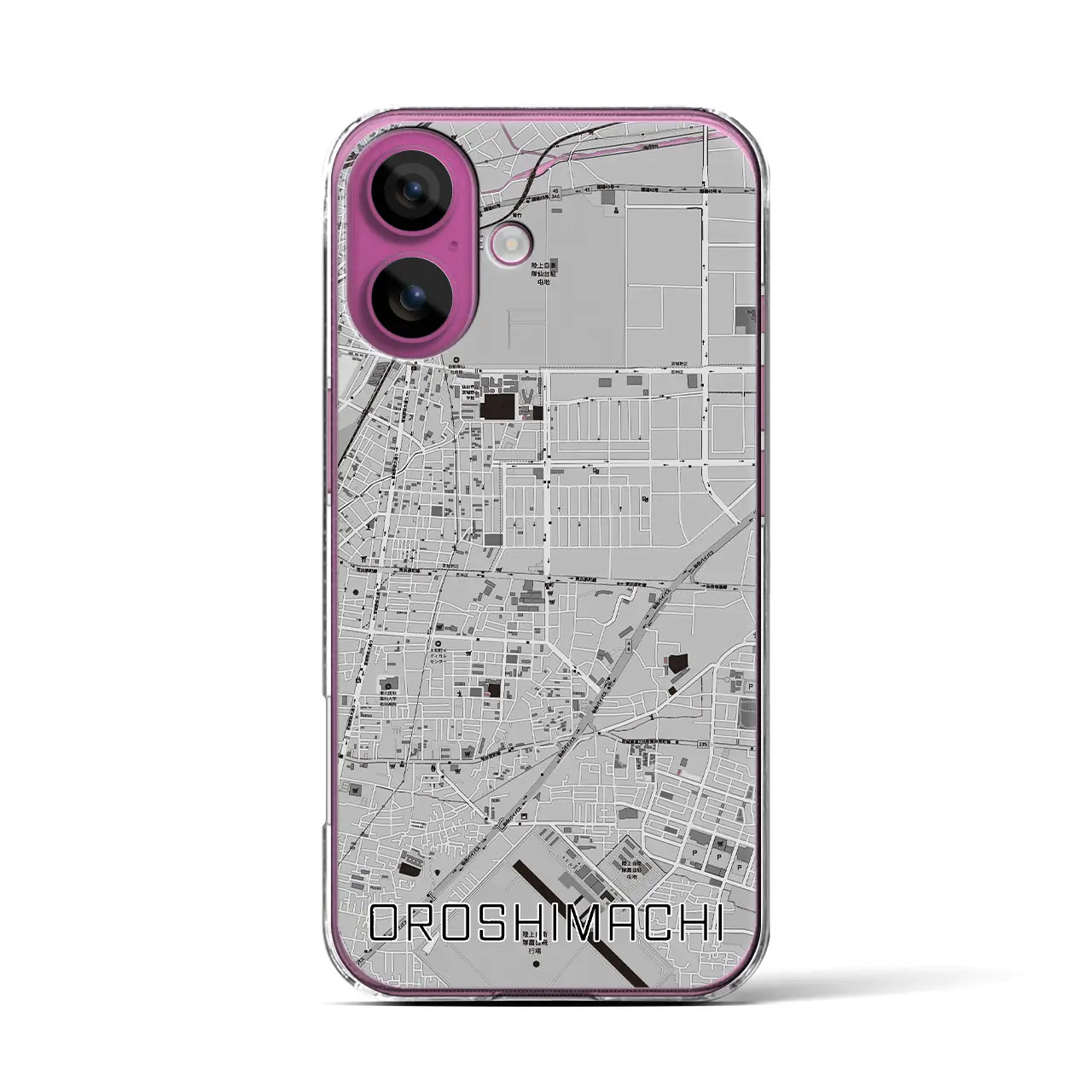 【卸町(宮城県)】地図柄iPhoneケース(クリアタイプ)