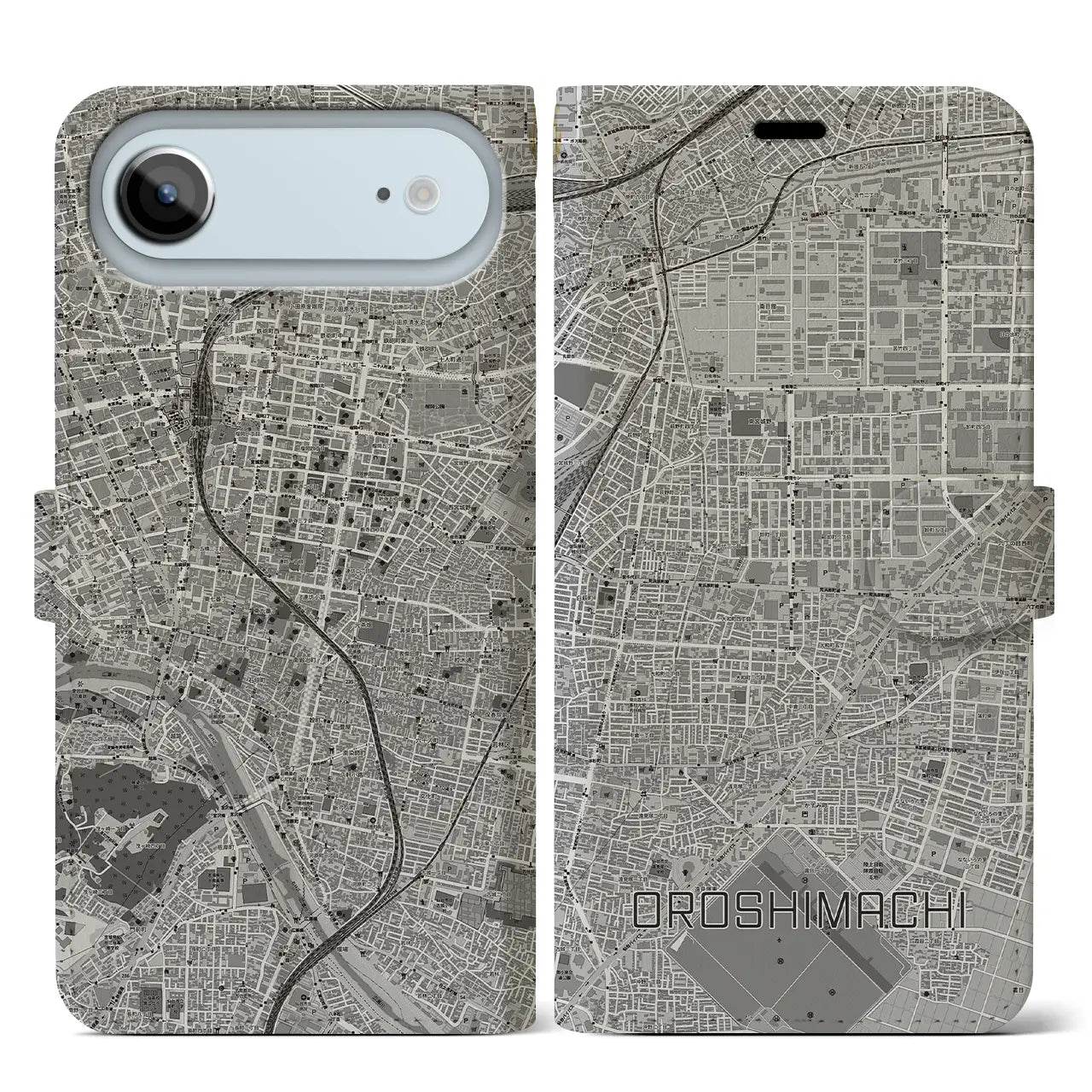 【卸町(宮城県)】地図柄iPhoneケース(手帳タイプ)