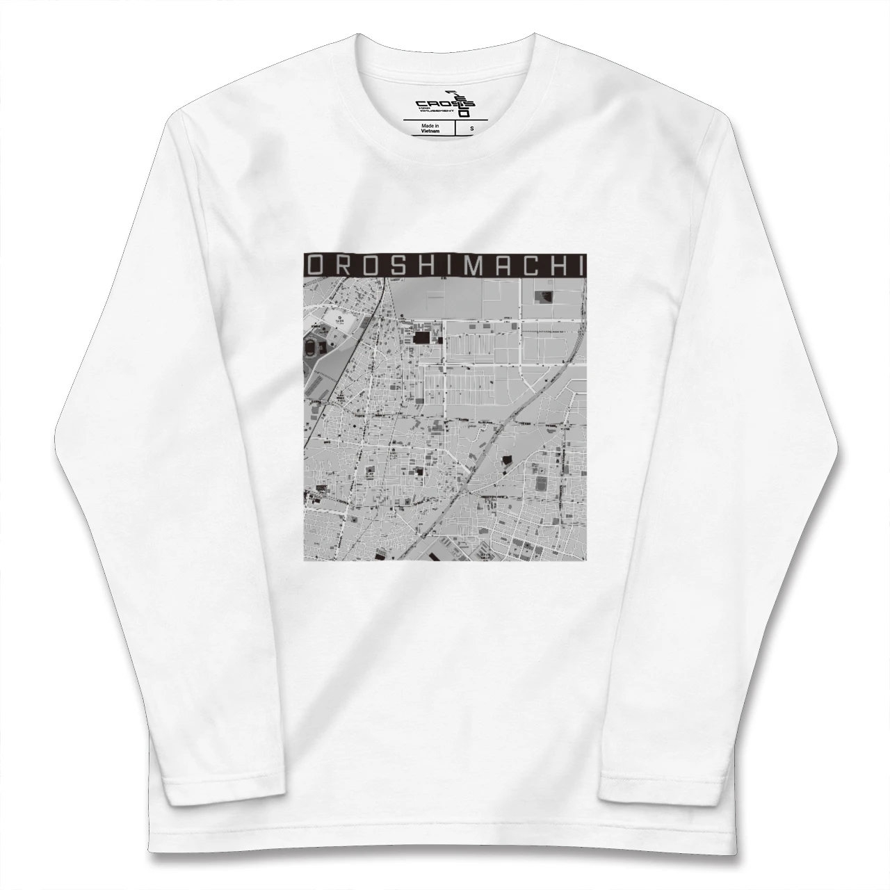 【卸町(宮城県)】地図柄ロングスリーブTシャツ