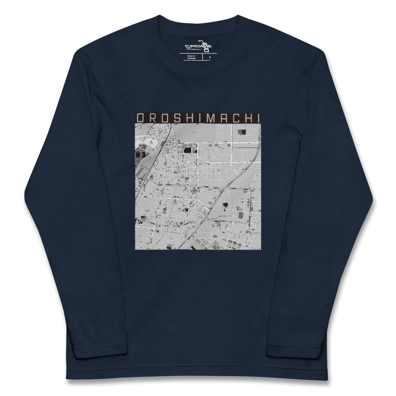 【卸町(宮城県)】地図柄ロングスリーブTシャツ