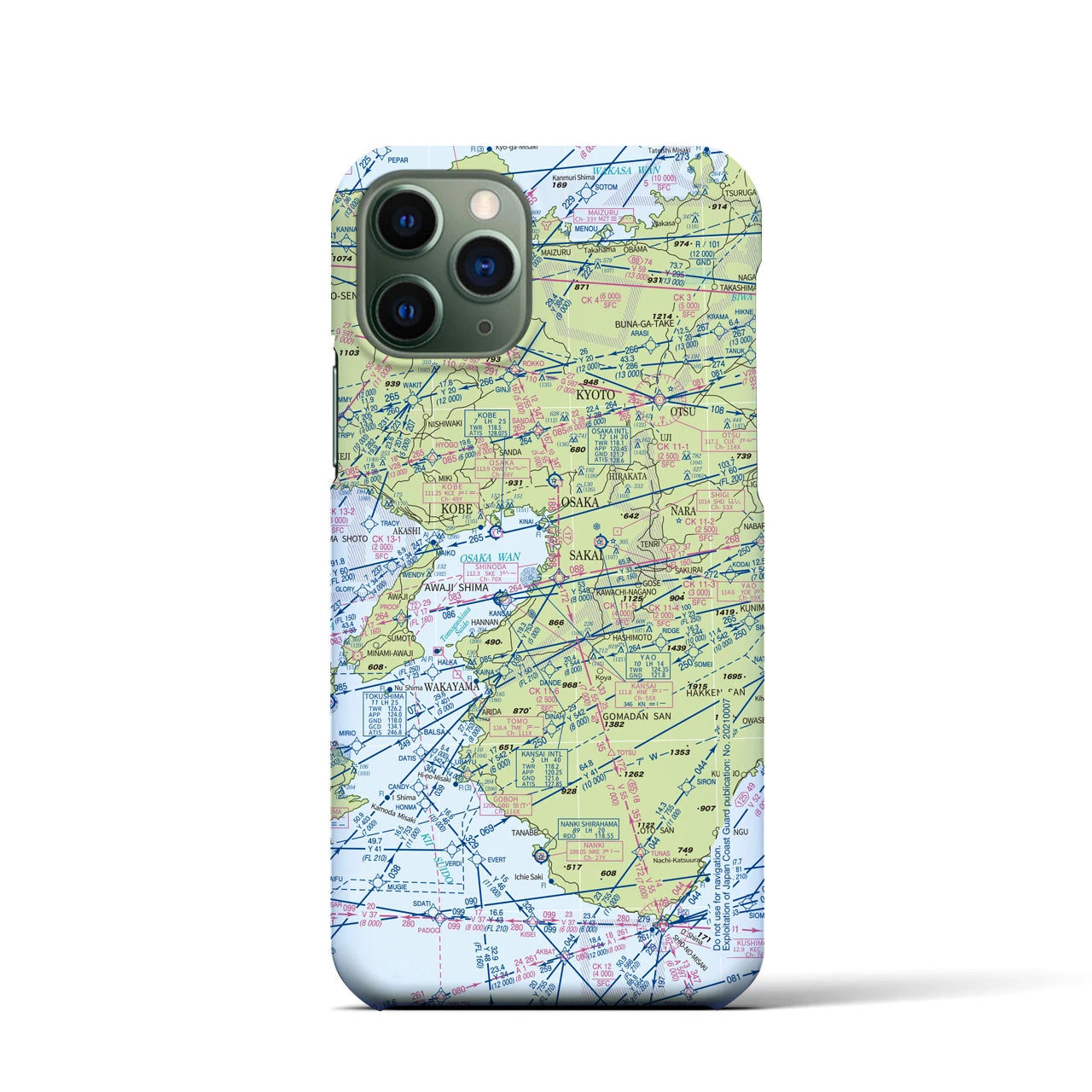 【大阪航空図(大阪府)】航空図iPhoneケース(バックカバータイプ)