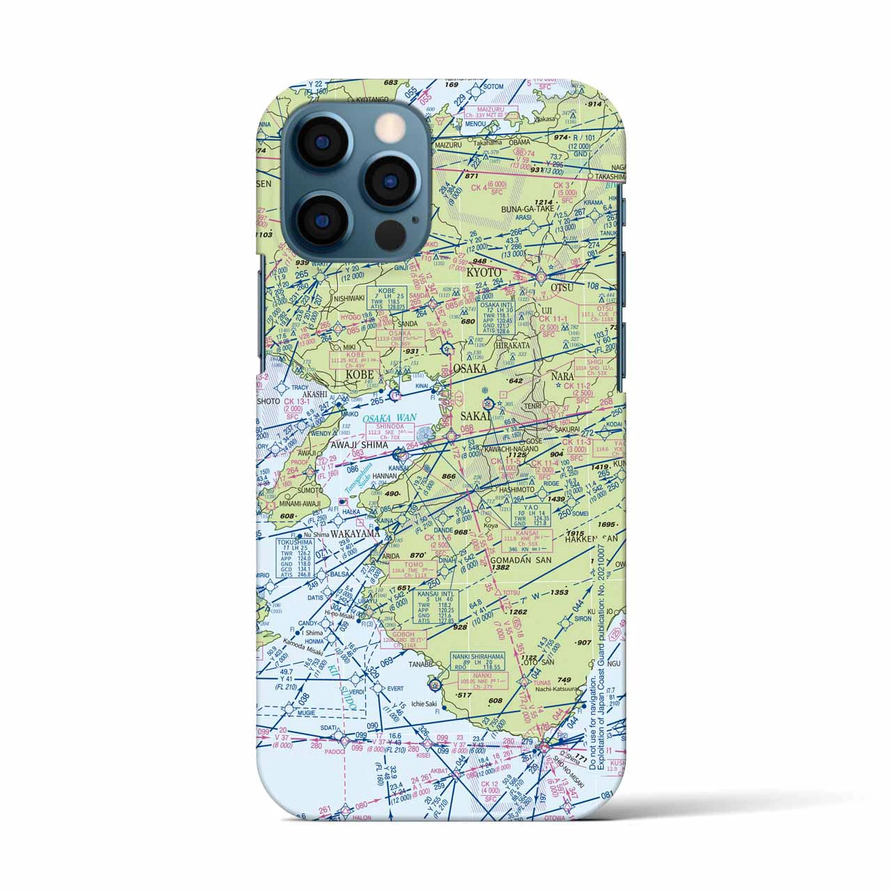 【大阪航空図(大阪府)】航空図iPhoneケース(バックカバータイプ)