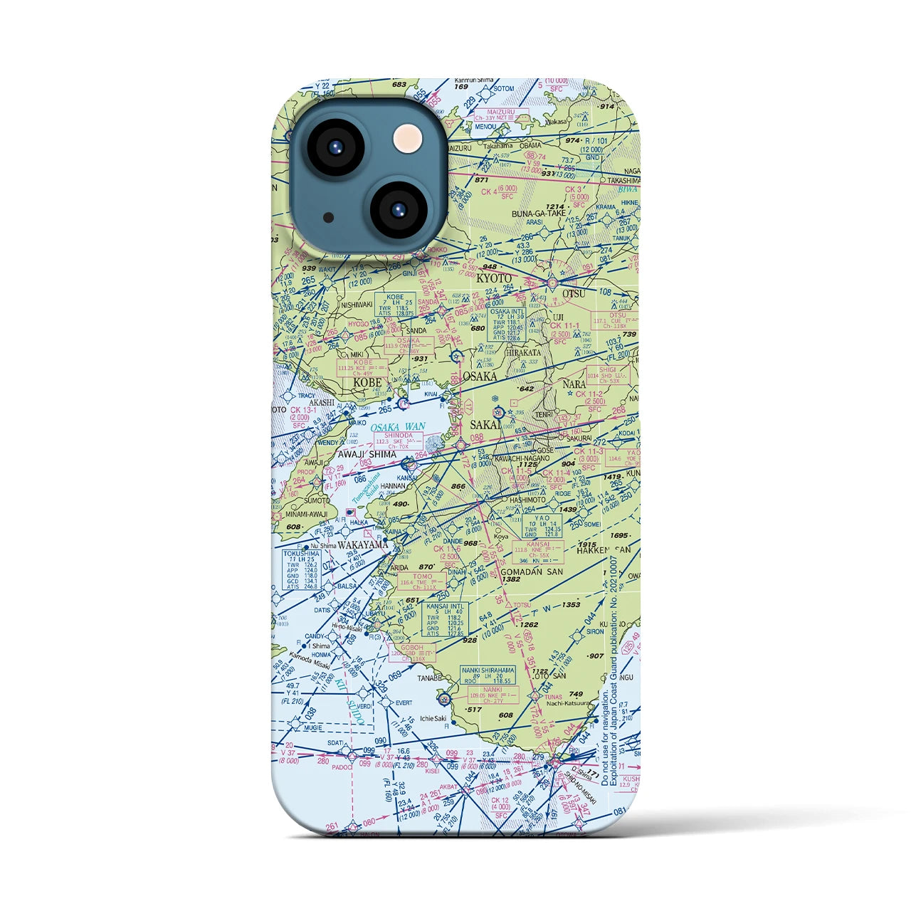 【大阪航空図(大阪府)】航空図iPhoneケース(バックカバータイプ)