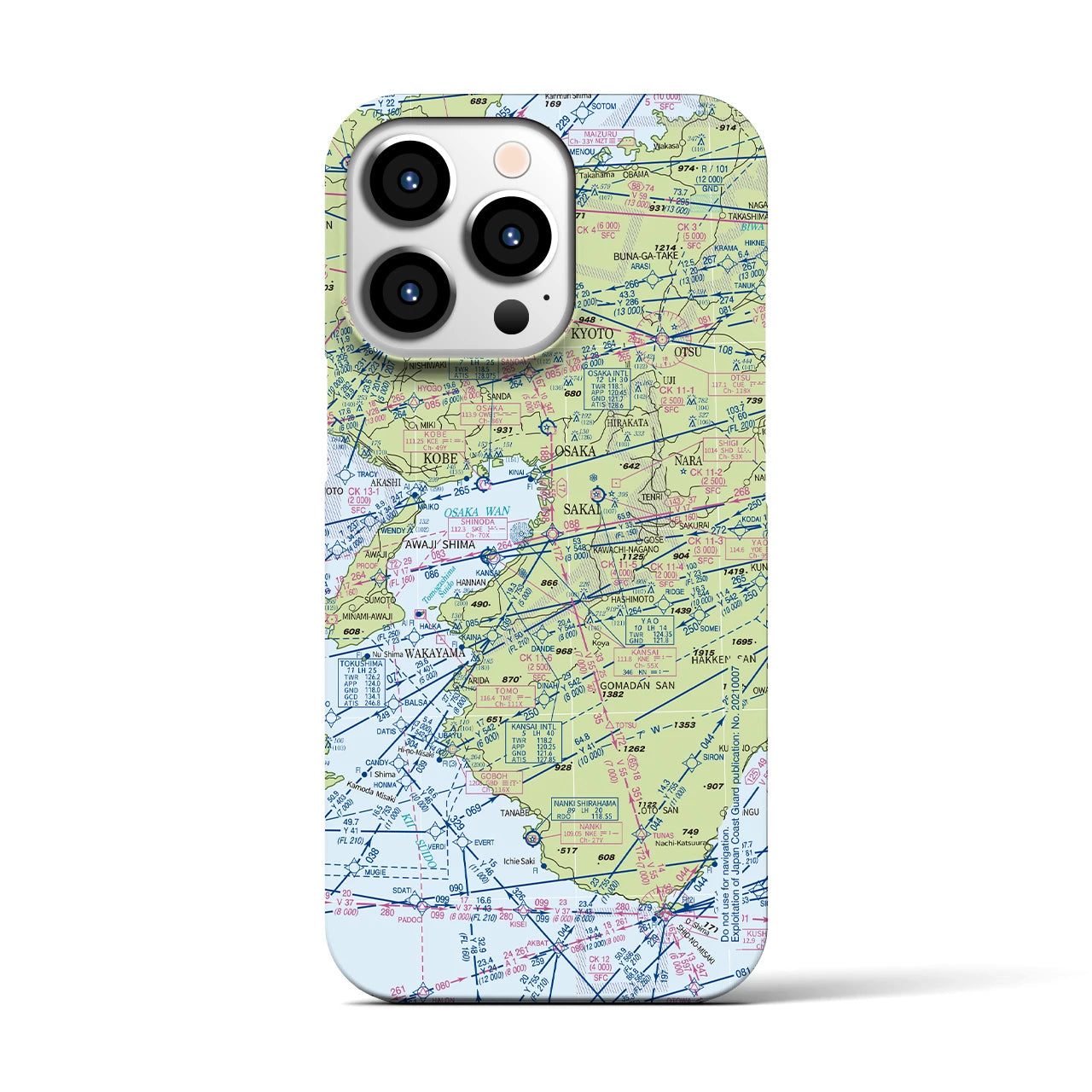 【大阪航空図(大阪府)】航空図iPhoneケース(バックカバータイプ)
