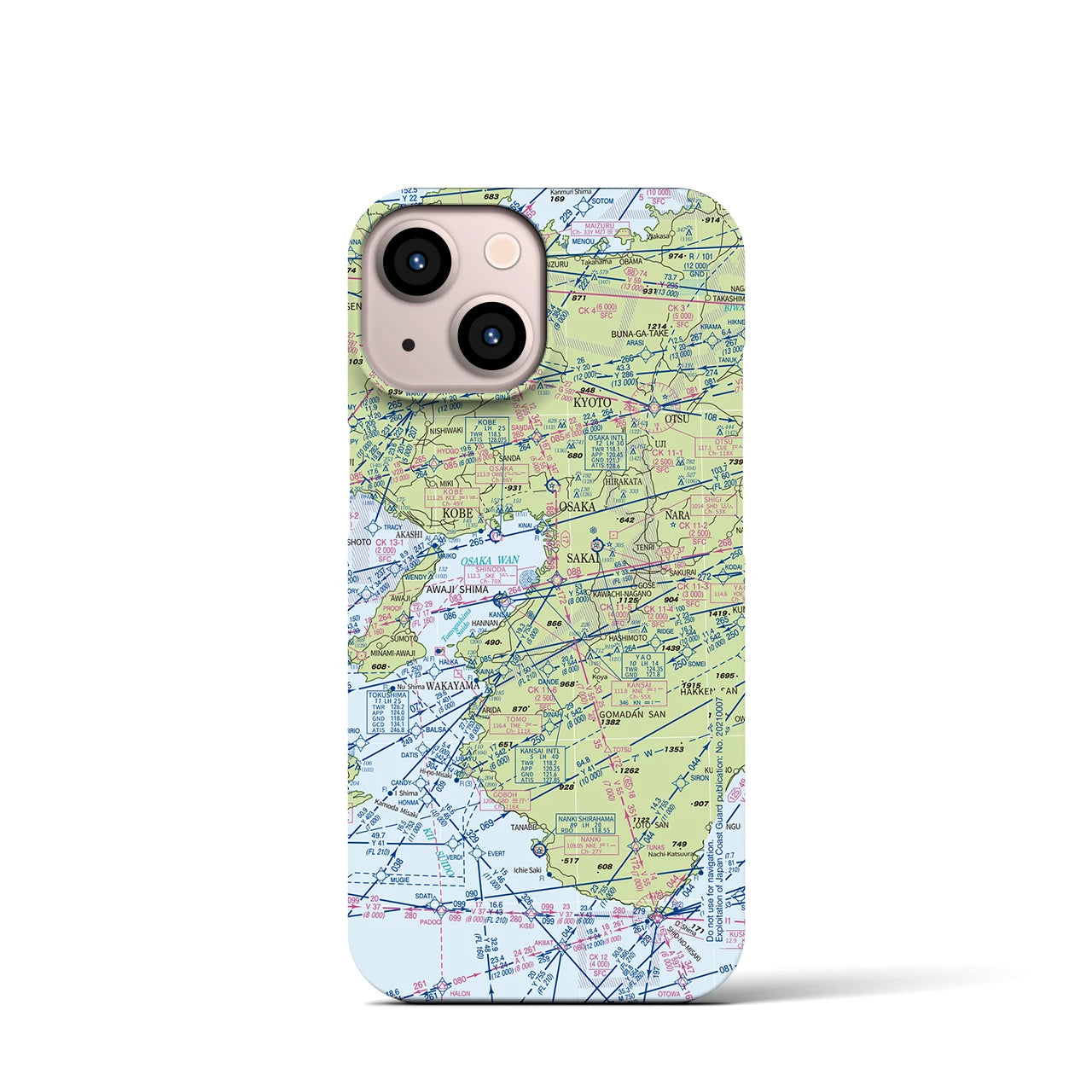 【大阪航空図(大阪府)】航空図iPhoneケース(バックカバータイプ)