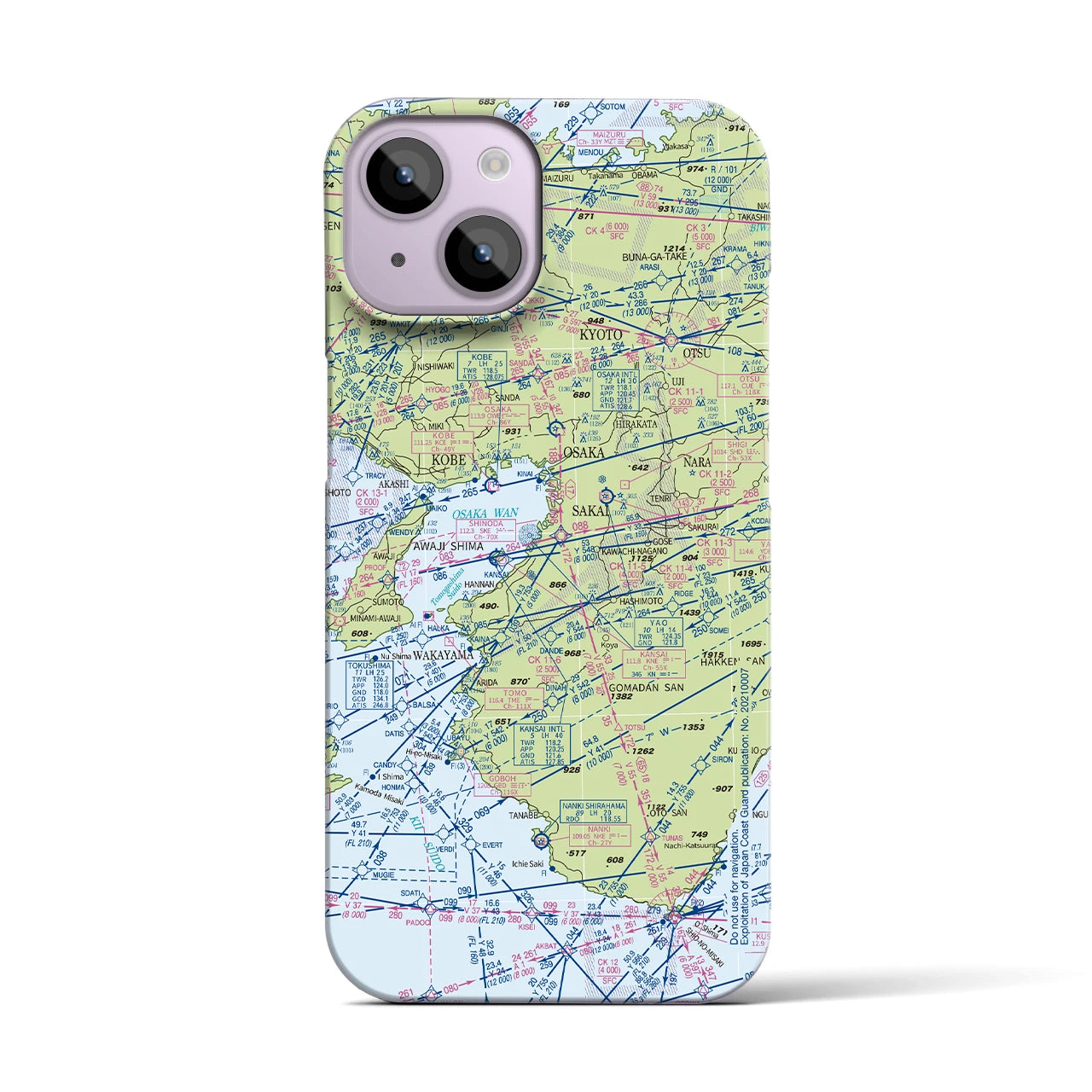 【大阪航空図(大阪府)】航空図iPhoneケース(バックカバータイプ)