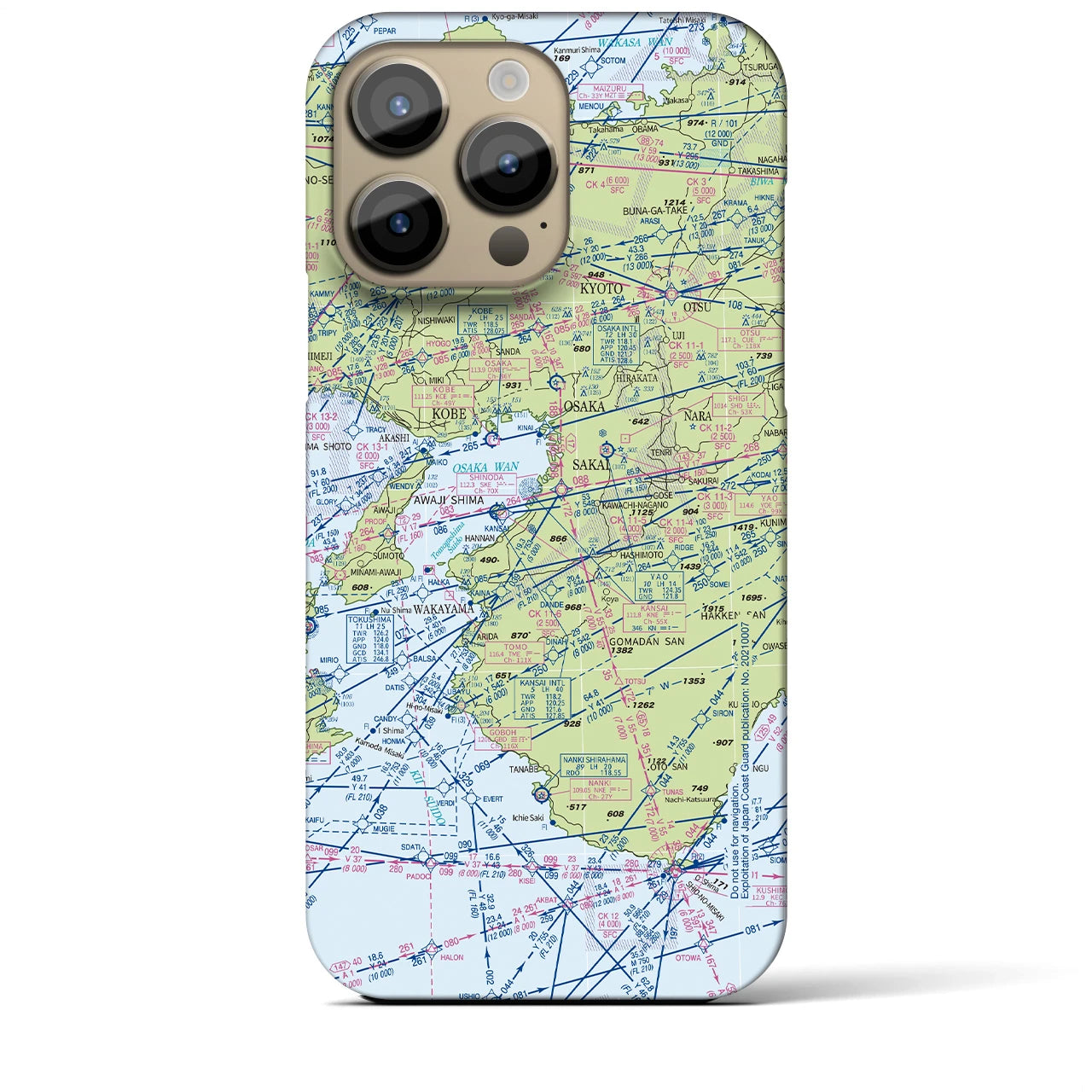 【大阪航空図(大阪府)】航空図iPhoneケース(バックカバータイプ)
