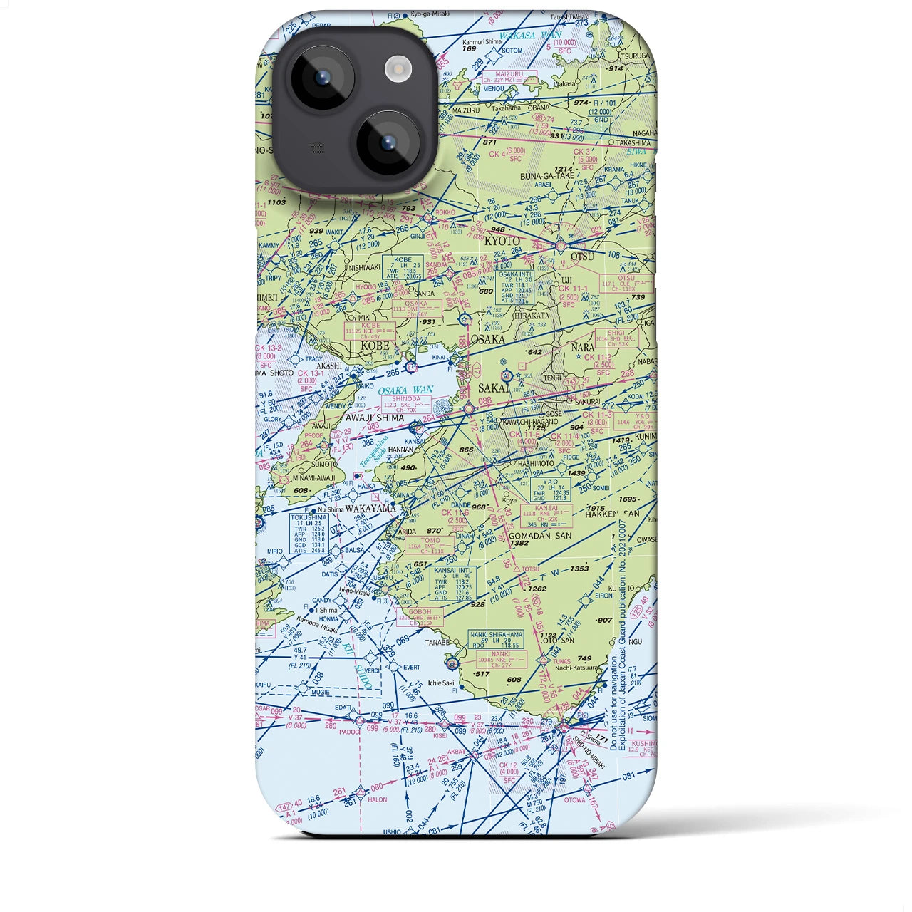 【大阪航空図(大阪府)】航空図iPhoneケース(バックカバータイプ)