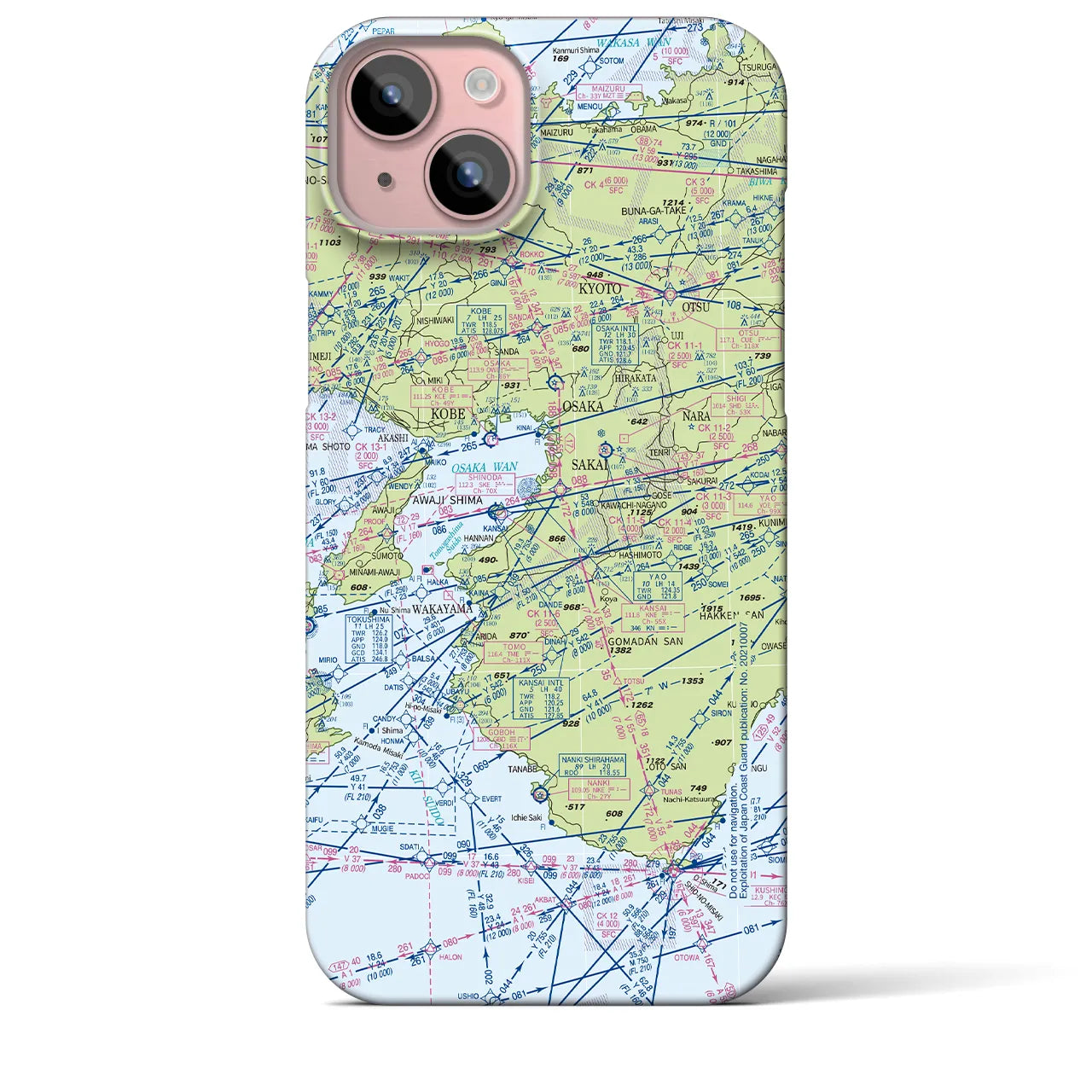 【大阪航空図(大阪府)】航空図iPhoneケース(バックカバータイプ)