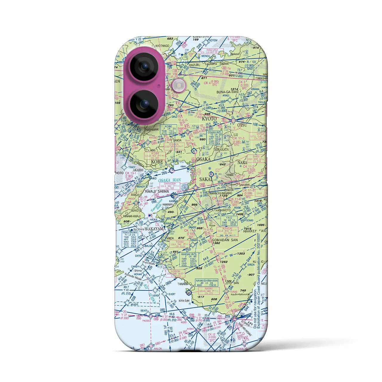 【大阪航空図(大阪府)】航空図iPhoneケース(バックカバータイプ)