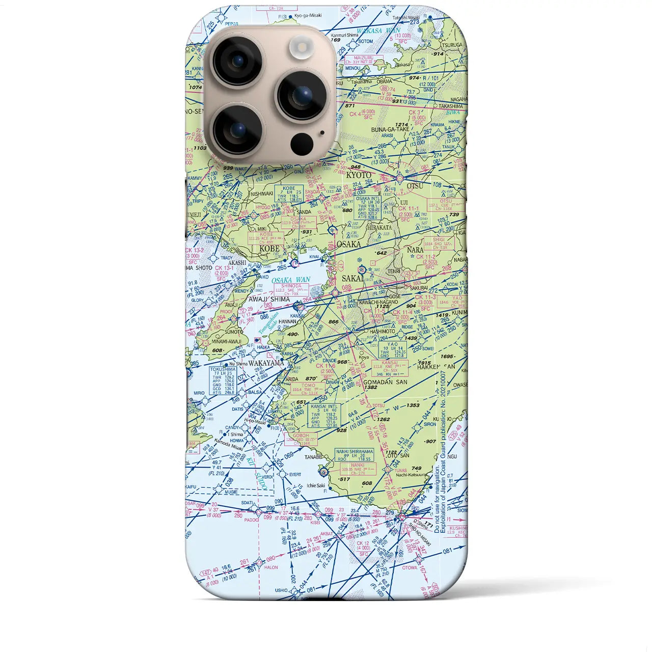 【大阪航空図(大阪府)】航空図iPhoneケース(バックカバータイプ)