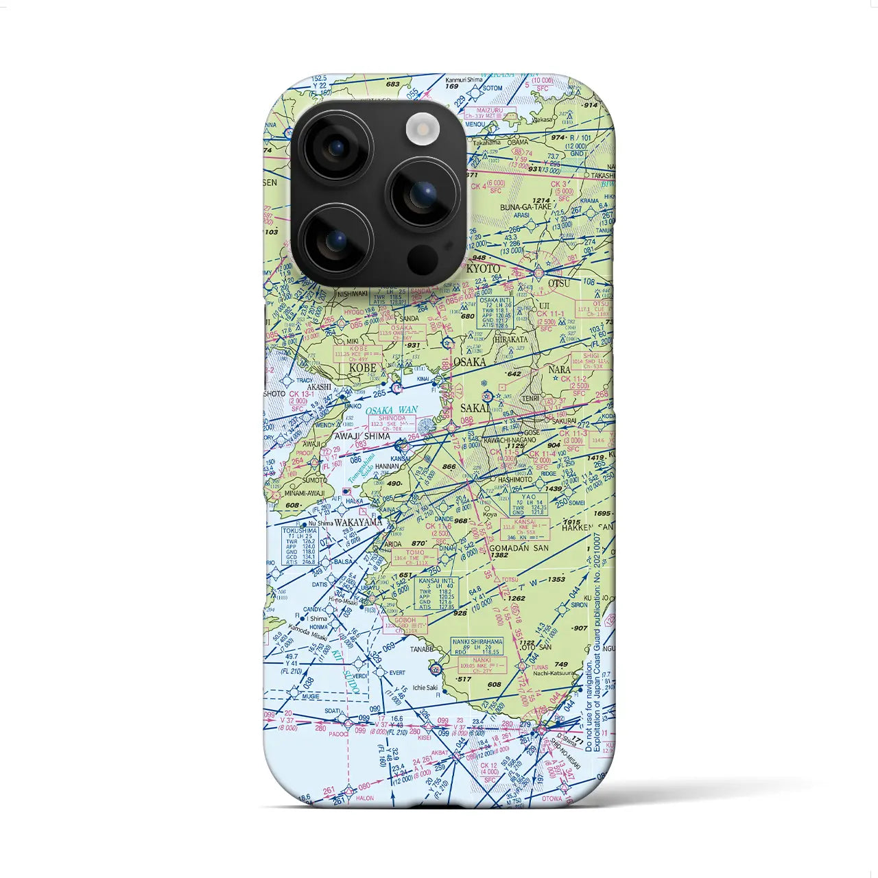 【大阪航空図(大阪府)】航空図iPhoneケース(バックカバータイプ)
