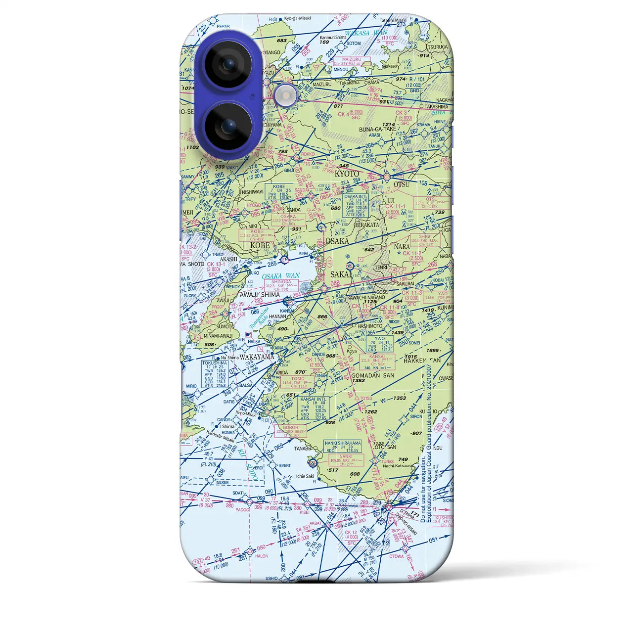 【大阪航空図(大阪府)】航空図iPhoneケース(バックカバータイプ)