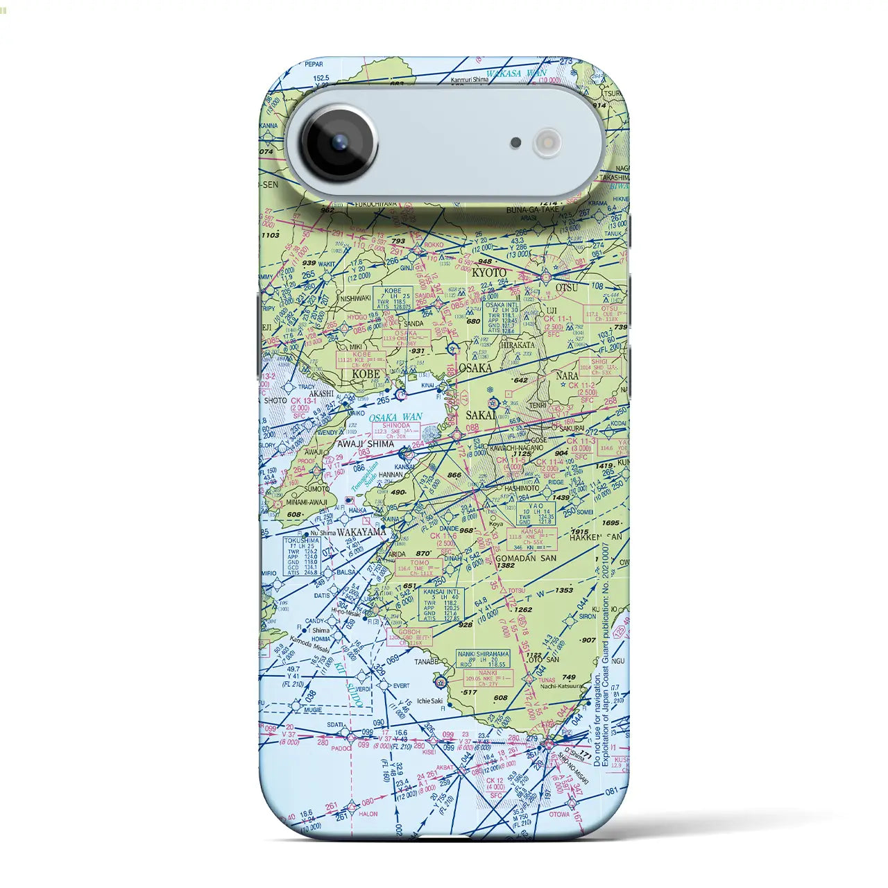 【大阪航空図(大阪府)】航空図iPhoneケース(バックカバータイプ)