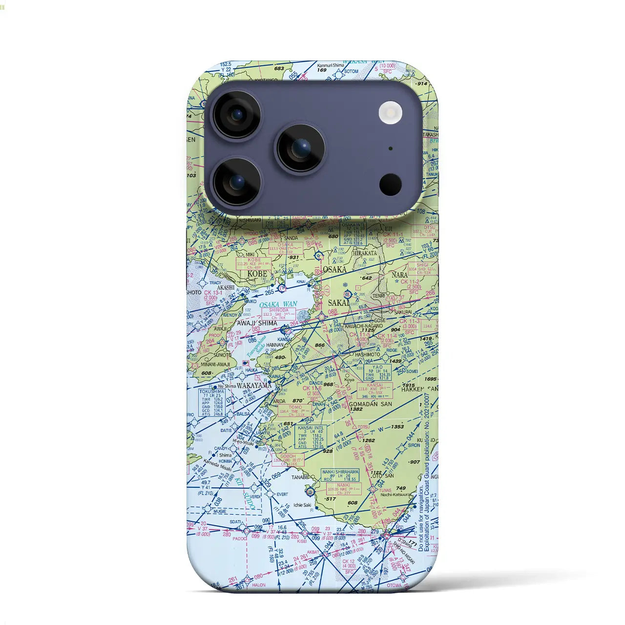 【大阪航空図(大阪府)】航空図iPhoneケース(バックカバータイプ)