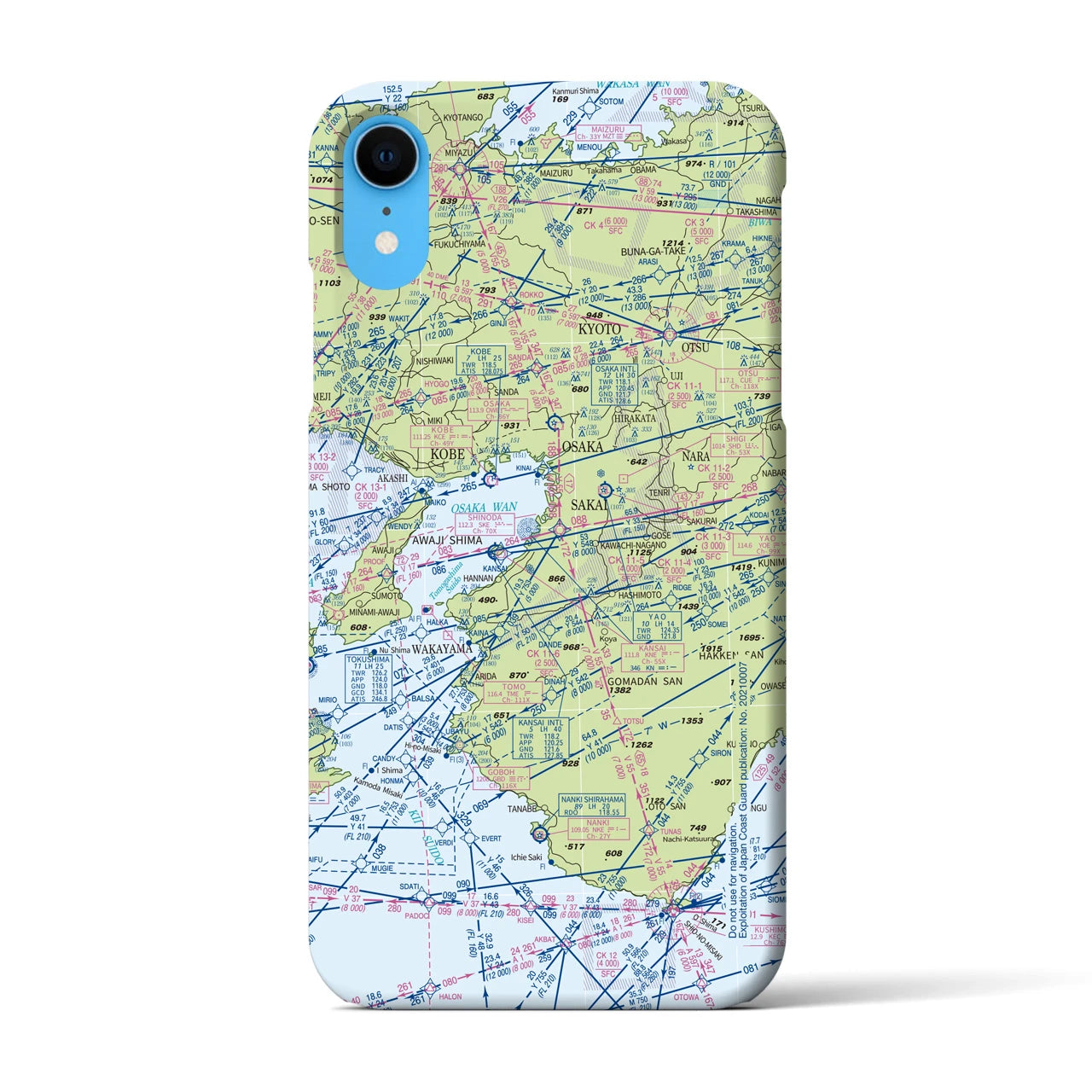 【大阪航空図(大阪府)】航空図iPhoneケース(バックカバータイプ)